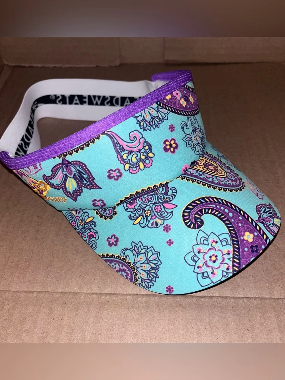 Headsweat Loudmouth Golf Visor Paisley Purple Paze Hat Sky Blue Floral